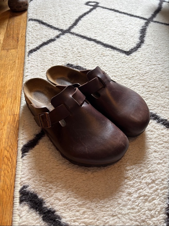 Birkenstock Shoes - Birkenstock Dark Brown Leather Bostons